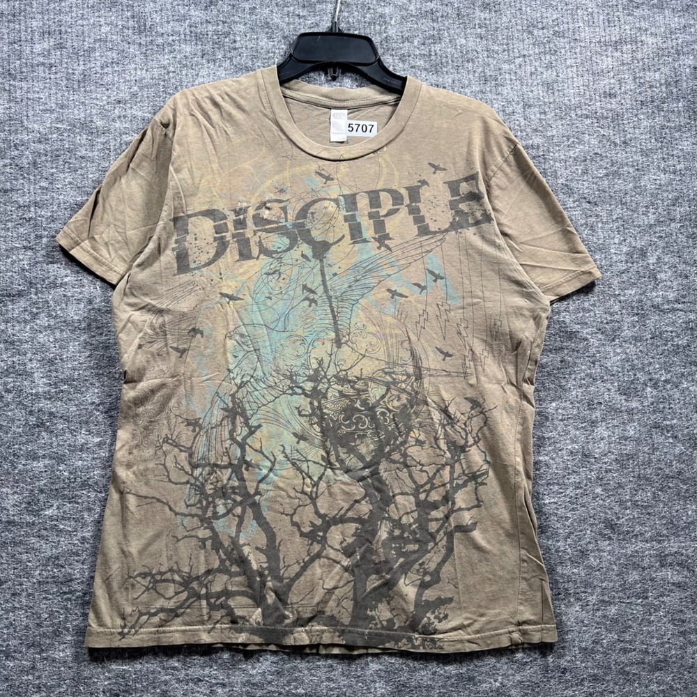 Disciple Band Graphic T-Shirt Mens Large Olive Brown Next Level Tee